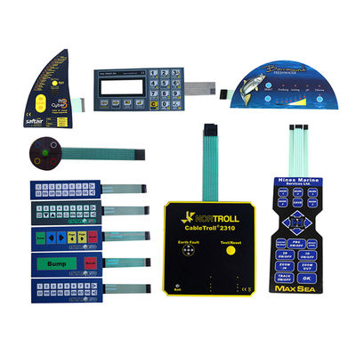 قیمت خوب نیروی فعال سازی 50-500g PET Membrane Switch با فشار حساس چسب PSA و گنبد فلزی فولاد ضد زنگ طلا شده که بازخورد لمسی را فراهم می کند آنلاین